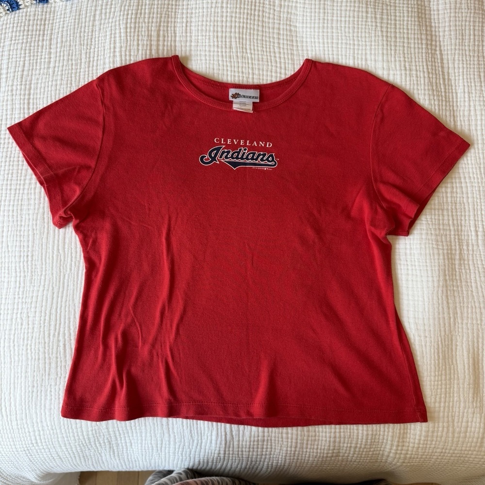5th & Ocean Womens VTG T-Shirt Red Cleveland Indians 2006 Graphic (XL) Baseball
